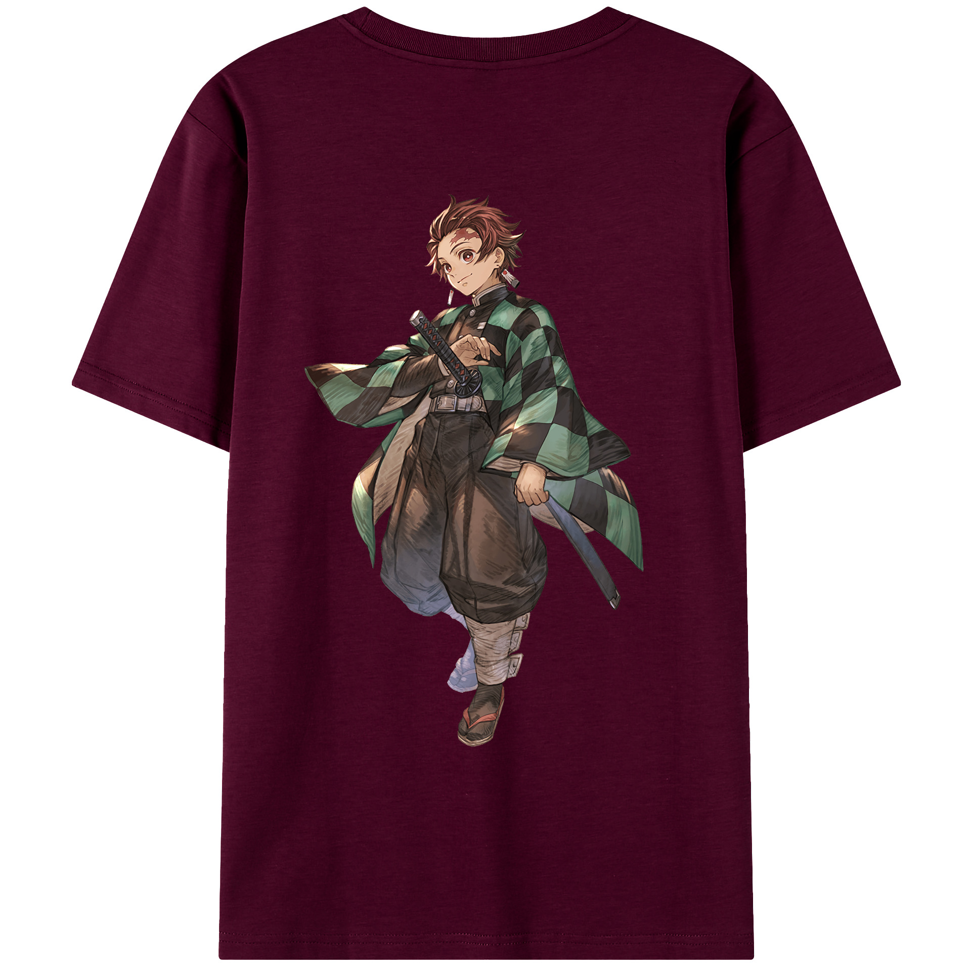（画像用） 鬼滅の刃 竈門 炭治郎／かまど たんじろう Kamado Tanjirou レディース半袖Tシャツ(バックプリント)